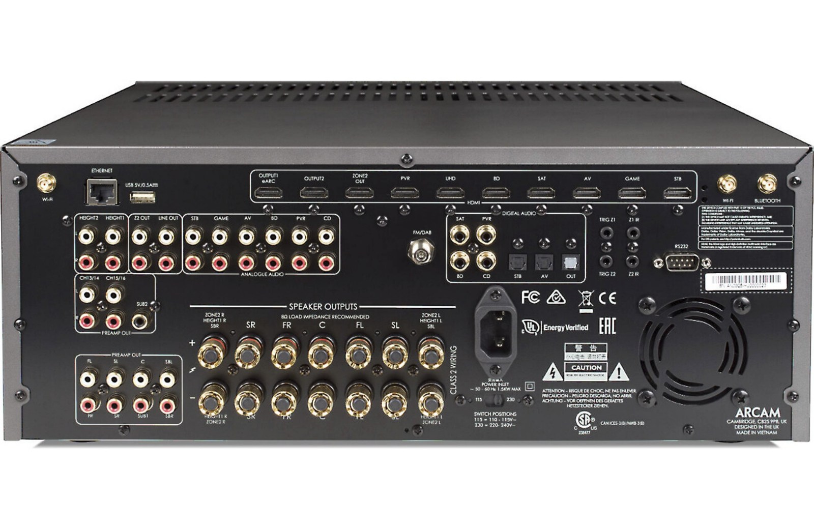 Receiver Arcam AVR30 7.2 ch Até 9.1.6 WiFi Bluetooth 4K Dolby Atmos DTS:X IMAX Dirac Live - Bivolt