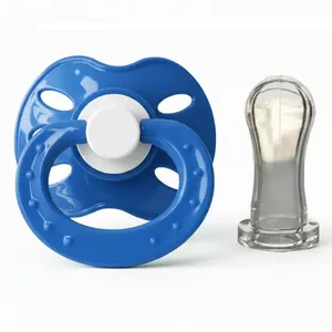 Chupeta Plus Bico Redondo 100% Silicone Baby Nany No Blister Azul