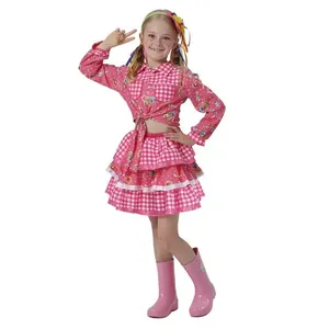 Conjunto Camisa 3/4 E Saia Pink Infantil Tamanho - Fantasias Super