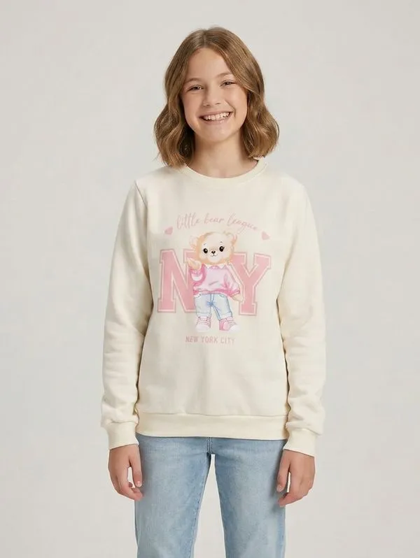 Moletom Estampado Juvenil Para Menina - OFF WHITE 12