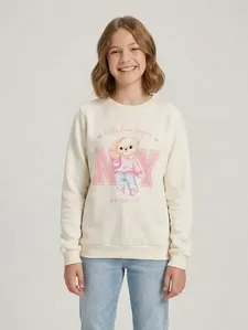 Moletom Estampado Juvenil Para Menina - OFF WHITE 12