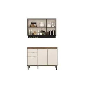 Cozinha Modulada Carraro Alpha Carraro 2 Peças Alpha C2P51 Freijo/Off White/Preto