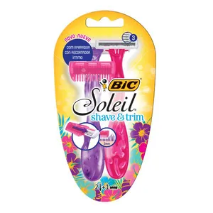 Depilador Bic Soleil Shave & Trim Rosa & Roxo 2 Unidades