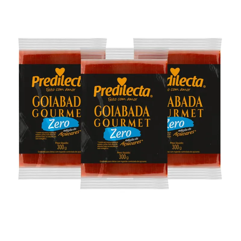 Kit Goiabada Gourmet Zero Açúcar - Predilecta 3 Unidades 300g