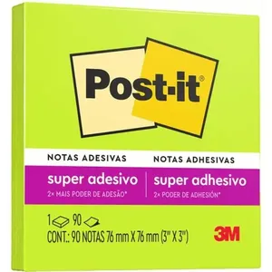 Refil para Bloco de Notas Adesivas Verde Post-it 76X76 mm Reposicionáveis Tipo Sanfona 90 Folhas Verde Neon Refil Bloco de Notas Adesivas Verde Post-it 76X76 mm Reposicionáveis 90 Folhas Verde Neon