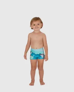 Sunga Boxer Infantil Menino Cadarço Interno Em Malha UV50+ Malwee Kids Azul - 1