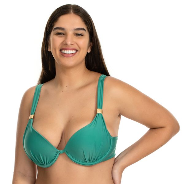 Top Biquíni Meia Taça Essence Verde Verde - G