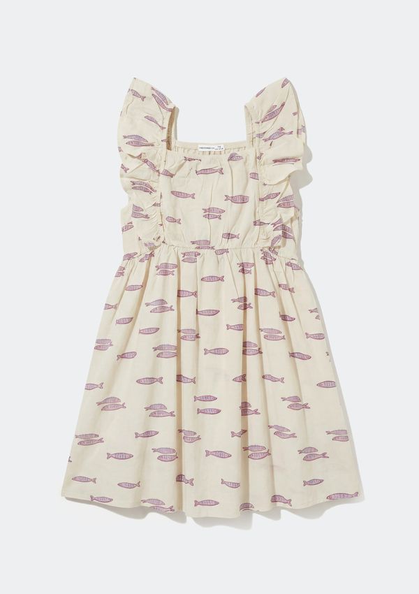 Vestido Infantil Curto Com Babados - Off white 006