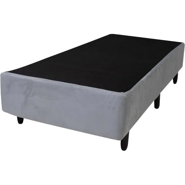 Base Cama Box Americana Solteiro Universal Cinza 88x188x26cm