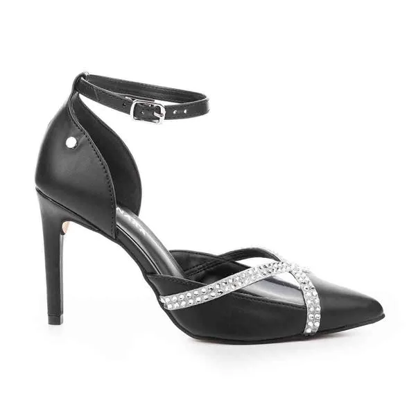 Scarpin Tanara Preto Com Brilhos 38