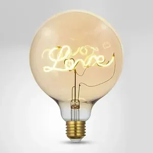 Lâmpada de LED Lg125love-4w 4W Bivolt com Filamento Decorativo para Iluminação Aconchegante Amarelo Casa Chafariz Lâmpada de LED Lg125love-4w 4W Bivolt com Filamento Decorativo Amarelo Casa Chafariz