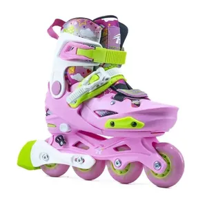 Patins Infantil RV Pink Ajustável do Tamanho 26 ao 37 com Sistema Expansível e Freio Removível Rosa Go Roller Patins Infantil RV Pink Ajustável do 26 ao 37 com Sistema Expansível Rosa Go Roller