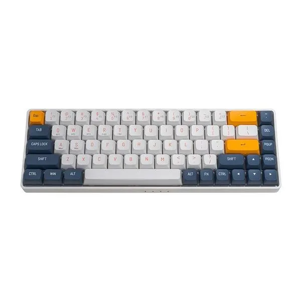 Teclado Gamer DarkFlash Mecânico 65% Recarregável 68 Teclas 1200mAh Wireless Bluetooth GD68 Azul