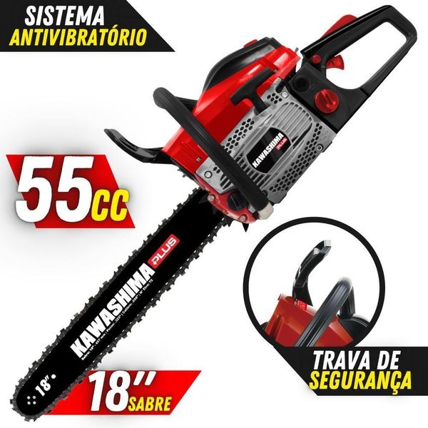 "Motosserra Kawashima Kcs550p à Gasolina 55cc C/ Sabre De 18"""