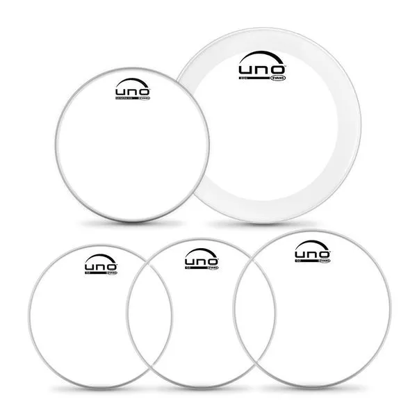 Kit de Peles para Bateria UPG2CLR22 G2 Transparente Duplo-Filme com Fixação Plissada Uno By Evans Kit de Peles para Bateria UPG2CLR22 G2 Transparente Uno By Evans