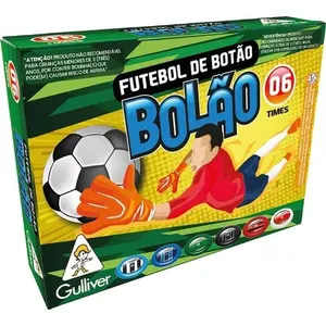 Jogo de Futebol de Botão 6 Times Bolão com 6 Goleiros 2 Redes e 12 Bolas Gulliver Jogo de Futebol de Botão 6 Times Bolão com 12 Bolas Gulliver
