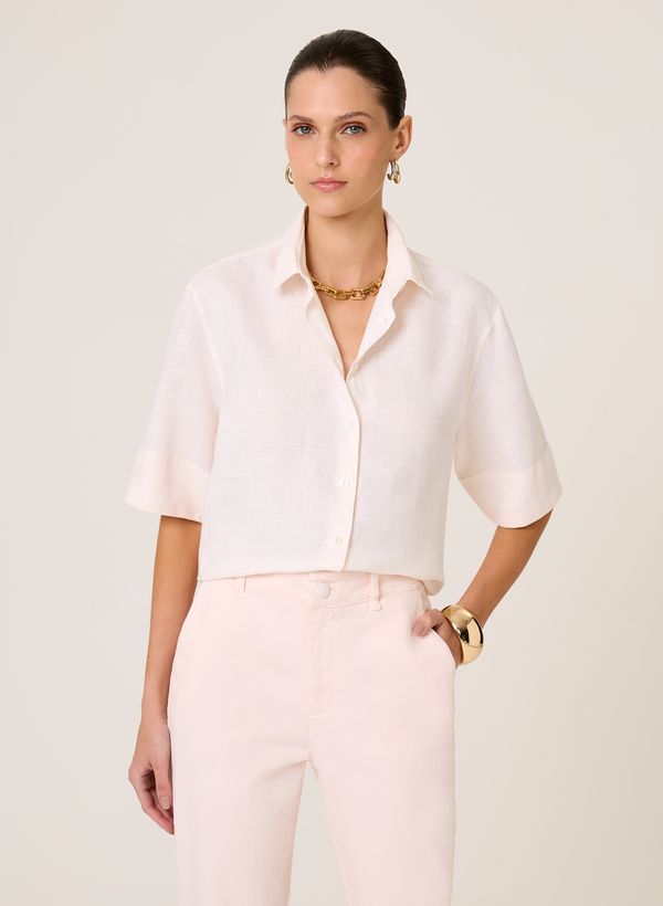 Camisa Special Fit Cropped Linho Dudalina Feminina 44