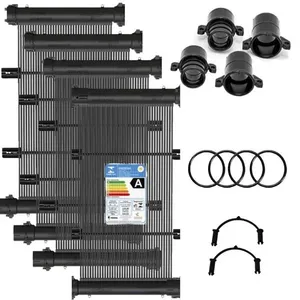 Conjunto 08 Placas E Terminações Para Aquecimento Solar De Piscinas Até 8m² Ou 12mil Litros