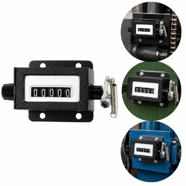 Contador Mecanico Manual Industrial 5 Digitos Controle de Producao Costura Voltas Maquinas Analogico Yeet Contador Mecanico Manual 5 Digitos Controle de Producao e Voltas em Maquinas Industriais Yeet