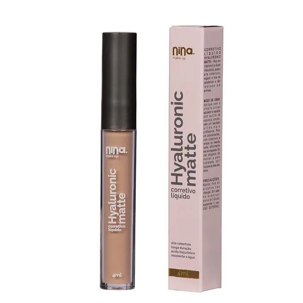 Corretivo Líquido Nina Makeup Hyaluronic Matte Cor 01 CORRETIVO LIQ NINA MAKEUP HYALURONIC MAT