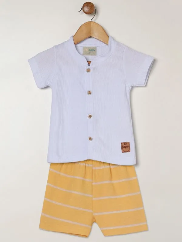 Conjunto Curto Infantil Para Bebê - BRANCO G