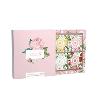 Kit Sabonetes Davene Rosas Branca, Vermelha e Amarela