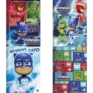 Caderno Universitário Capa Dura Brochura Pj Masks Sortido 80 Folhas 10516 - São Domingos