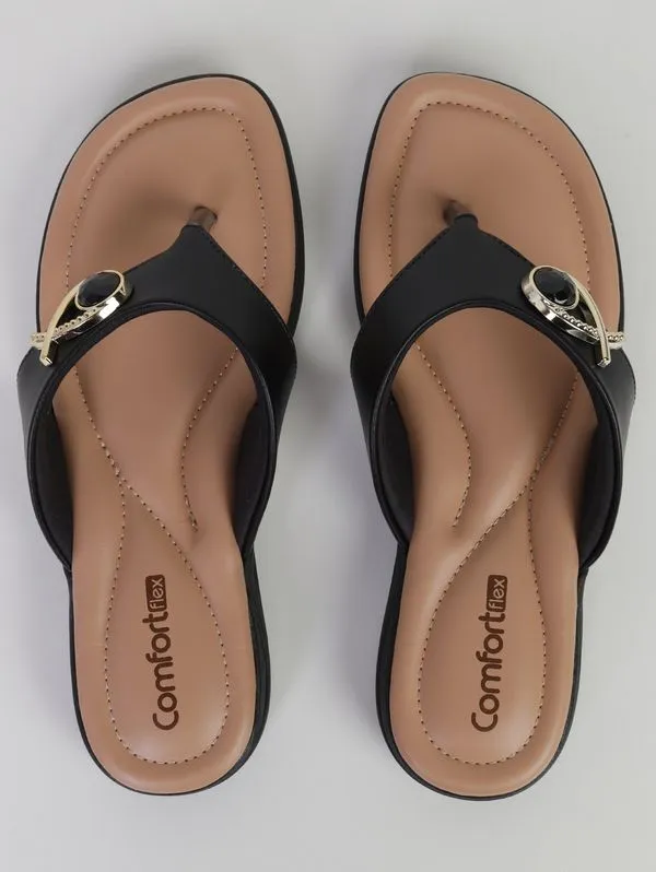 Chinelo Alto Com Pedraria Comfortflex Feminino PRETO 36