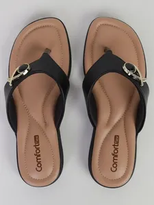 Chinelo Alto Com Pedraria Comfortflex Feminino PRETO 34
