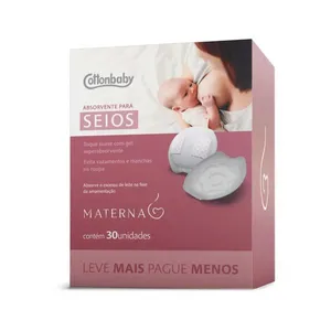 Absorventes para Seios Cottonbaby Materna Anatômico 30 Unidades ABS SEIOS COTTONBABY MATERNA ANAT 30UN