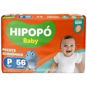 Fralda Hipopo Baby Econômico P 56 Unidades (MP)