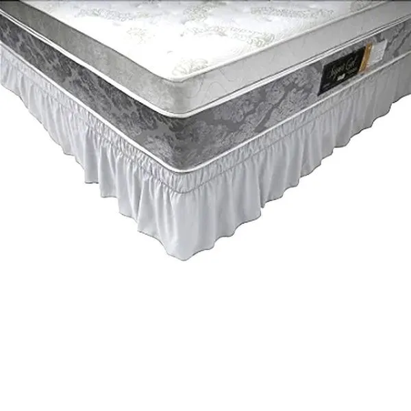 Saia Box Solteiro Com 2 Elásticos E Babado 88x188x38cm Branco
