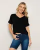 Blusa Feminina Manga Franjinha Viscose Preta P
