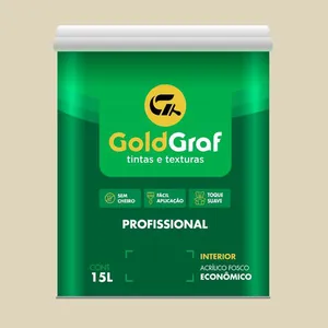 Tinta Econômica Acrílica Fosco 15L Goldgraf Tinta Econômica Acrílica Fosco Palha 15L Goldgraf