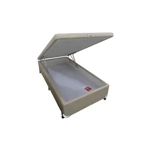 Cama Box Baú Universal Solteiro Linho Clean (88x188x35) - Castor