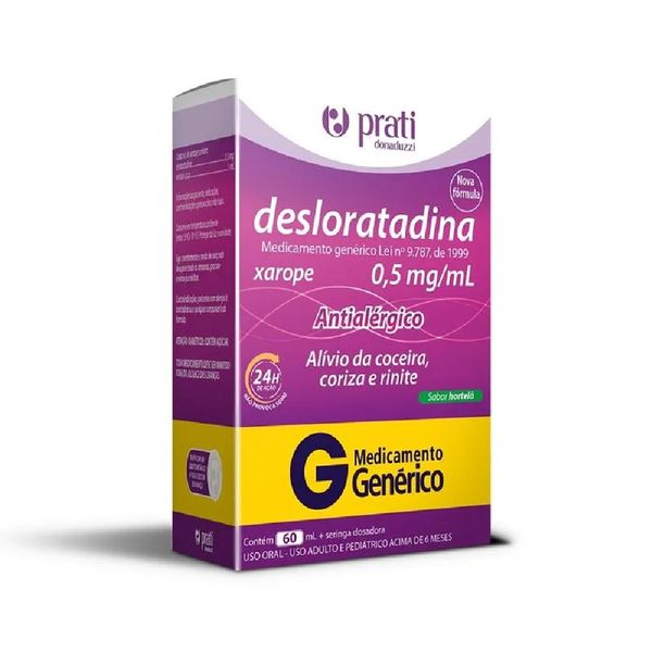 Desloratadina Xarope Genérico Prati-Donaduzzi 0,5mg/ml 60ml DESLORATADINA XPE 0,