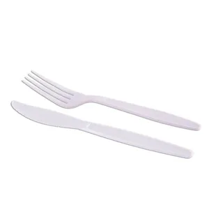 Kit de Talheres Prafesta Garfos e Facas Branco com 25 Unidades