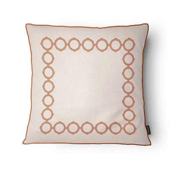 Capa Almofada Elegance Cordonê Lino Terracota Simples 43x43cm 4195112 - Tuti Gottô