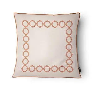 Capa Almofada Elegance Cordonê Lino Terracota Simples 43x43cm 4195112 - Tuti Gottô