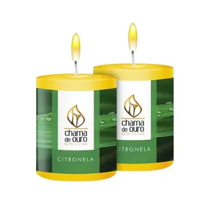Kit 2 Velas Perfumada Citronela 60g - Chama de Ouro