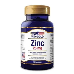 Zinco 25mg Vitgold 100 Cápsulas