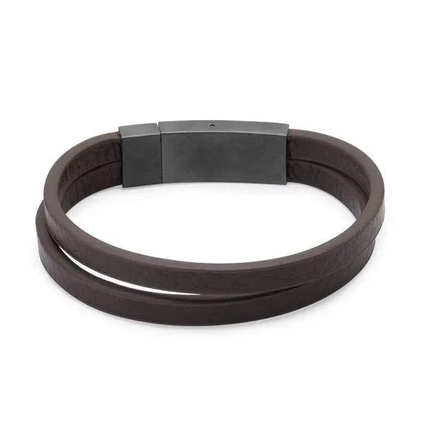 Pulseira Carnegie de Couro Marrom Marrom G