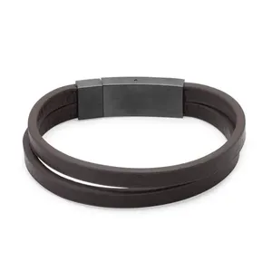 Pulseira Carnegie de Couro Marrom Marrom M