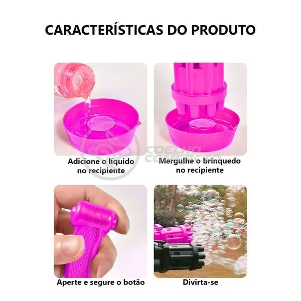Máquina Elétrica Brinquedo Tiktok Lança Bolhas Sabão Mágica Criança Infantil com 8 Saídas Rosa Smart Bracelet Brinquedo de Bolhas Máquina Elétrica Tiktok com 8 Saídas e Frasco de Mistura Mágica Rosa Smart
