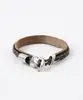 Pulseira Masculina com Âncora Marrom Único