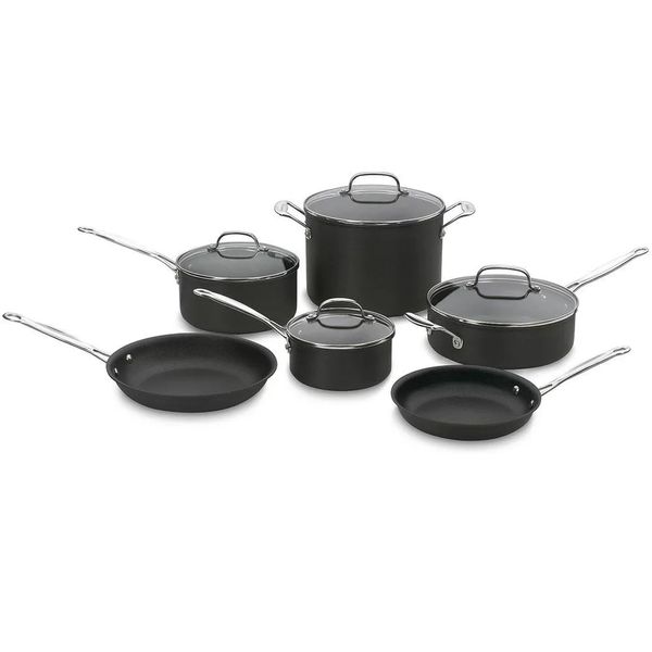 CONJUNTO CUISINART ANODIZADA CHEF'S CLASSIC PRETO 10 PEÇAS 66-10