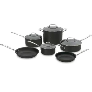 CONJUNTO CUISINART ANODIZADA CHEF'S CLASSIC PRETO 10 PEÇAS 66-10