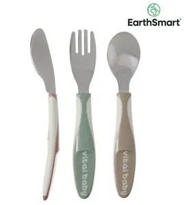 Kit Talheres Ponta em Inox com 3 unidades Vital Baby Inox