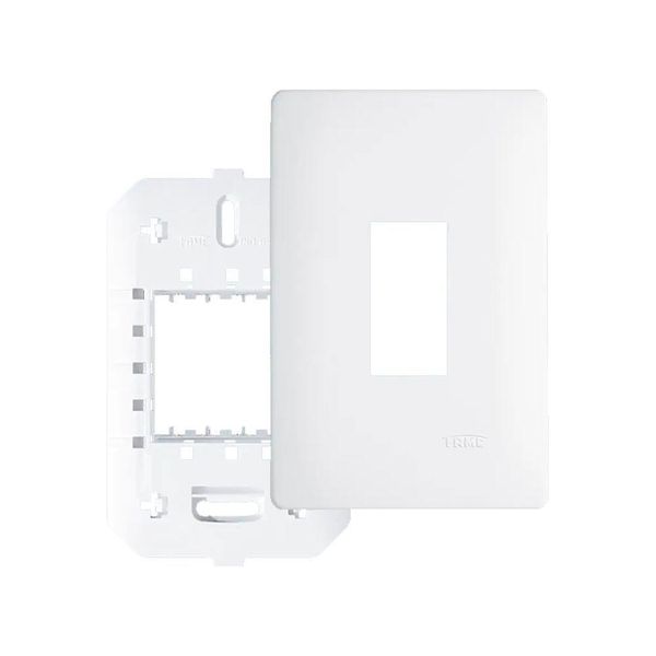 Placa Com Suporte Fame Habitat 4x2 Para Módulo Vertical Branco