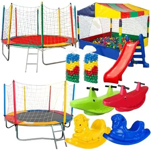 Pula Pula com Piscina de Bolinhas Escorregador Medio Gangorras Kit Infantil Multicolorido Rotoplay Brinquedos Pula Pula com Piscina de Bolinhas Escorregador Medio Gangorras Kit Infantil Multicolorido Rotoplay